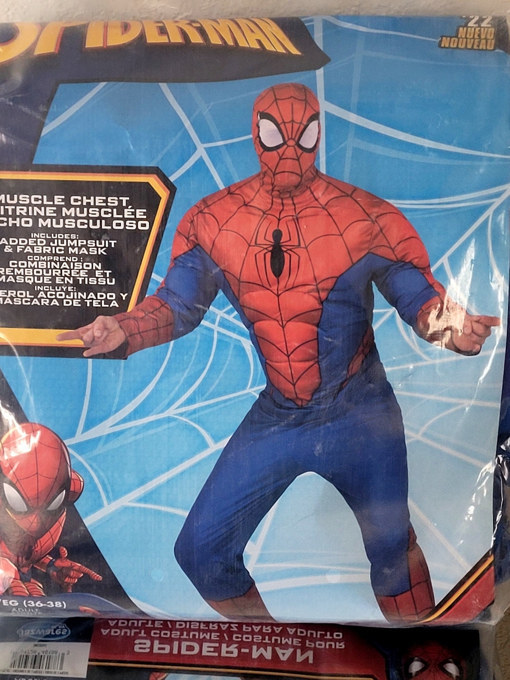 Red and Blue Adult Spider Hero Costume - Muscle Chest